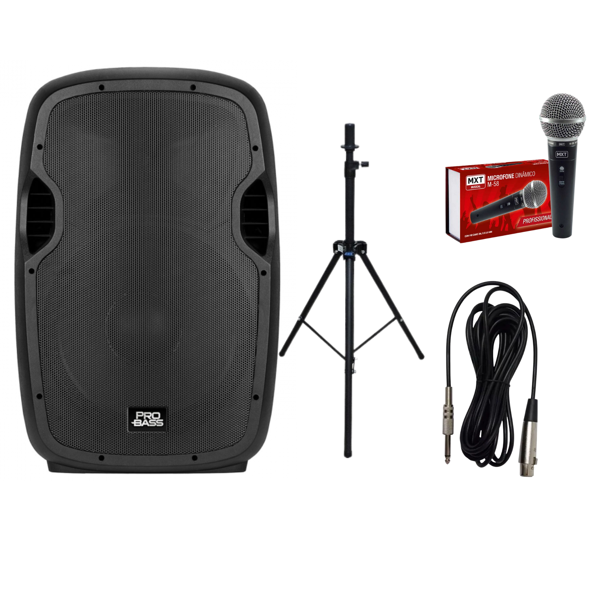 Kit Caixa Ativa Pro Bass Elevate W Trip M Caixas De