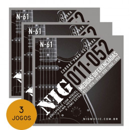 Kit 3 Encordoamentos Guitarra Nig N61 011