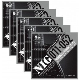 Kit 5 Encordoamentos Guitarra Nig N61 011